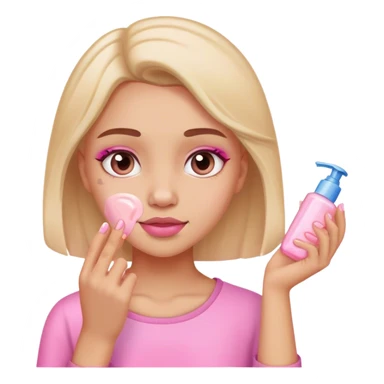 pink girl skincare routine sticker