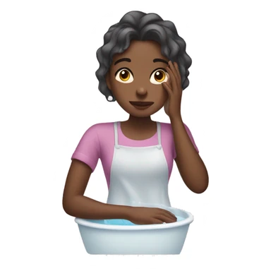 girl washes her face sticker