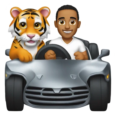 lewis hamilton in his car with his tiger pet sticker