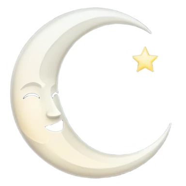 Thin moon just thin white sticker