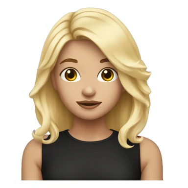 Blonde girl shoulder length hair black shirt 🤦🏼‍♀️ sticker