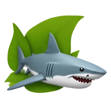 shark inhaling leaves rolled in paper sticker
