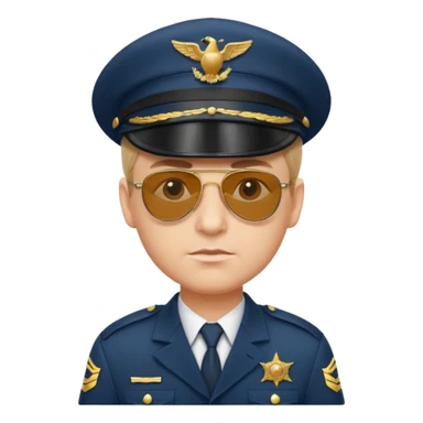 Officer with peaked cap + aviator sunglasses sticker