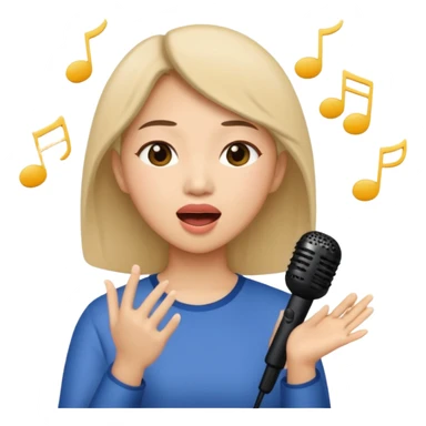 asian woman singing remove microphone sticker