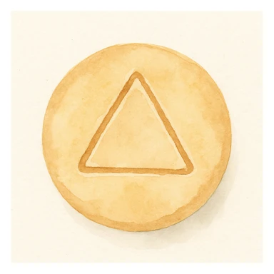 watercolor style dalgona candy with triangle shape, inspired by Squid Game sticker