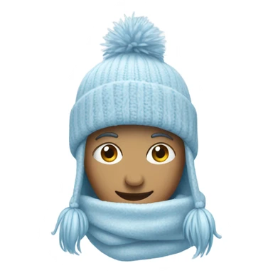 winter hat pale blue  sticker
