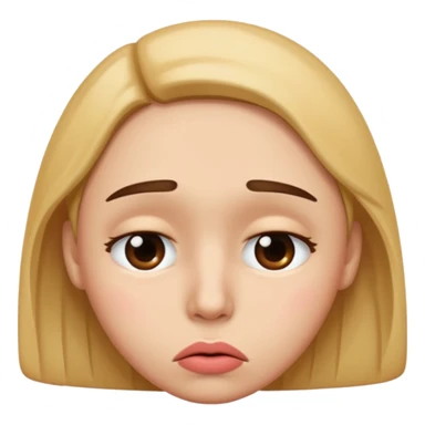 Sad face emoji with lower lip pucker sticker