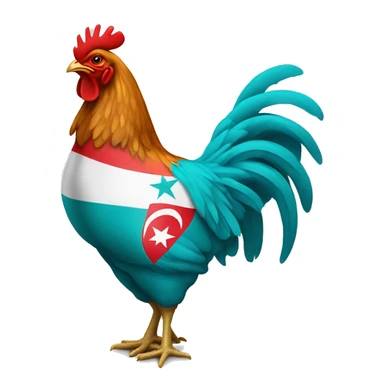 chicken with the color of Türkiye flag sticker