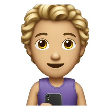 A young man wearing a dress and holding a phone sticker