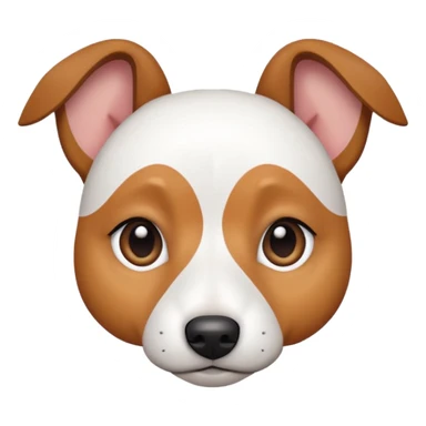 a fully white jack russell the size of a kelpie with light brown ears and a light brown patch on one eye sticker