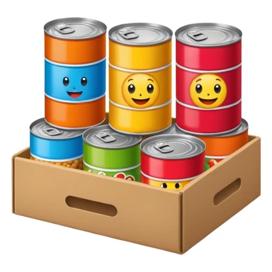 canned food in a box sticker