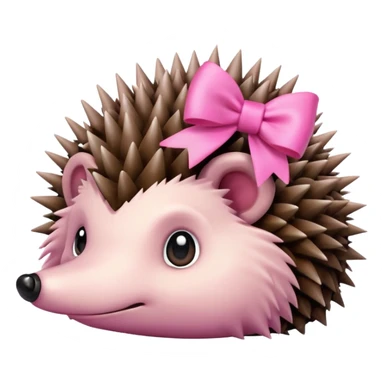 Hedgehog with pink bow sticker