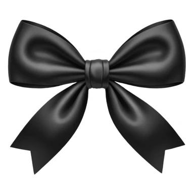 Black and white satin Bow sticker