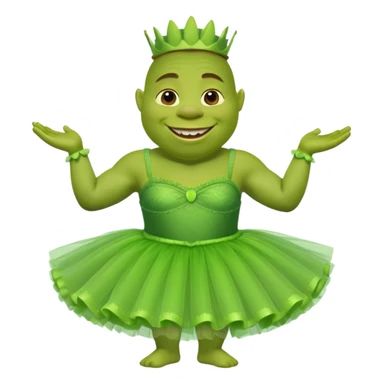 shrek wearing a tutu sticker