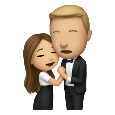 Me and my wife kissing while she flashes her wedding ring sticker