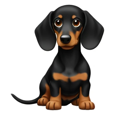 Dog kibble with a black an tan dachshund sticker