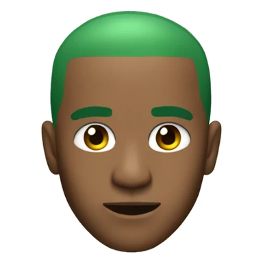 frank ocean green buzzcut winking with a slight smirk but acting nonchalant sticker