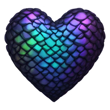 dark iridescent scale heart sticker