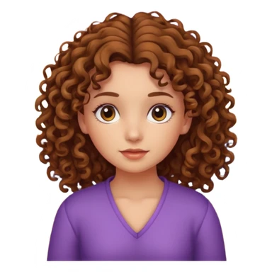 girl with curly hair facing the beach with a sunset sticker