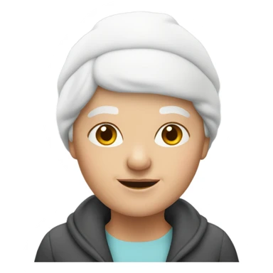 White Grandma with a Beanie no hair sticker
