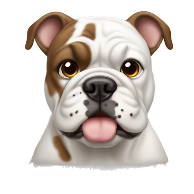 White bulldog with brown spots sticker