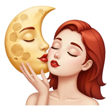 Moon kissing sticker