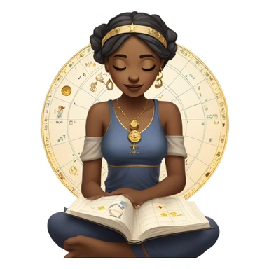 The astrologer girl is sitting at her laptop sticker