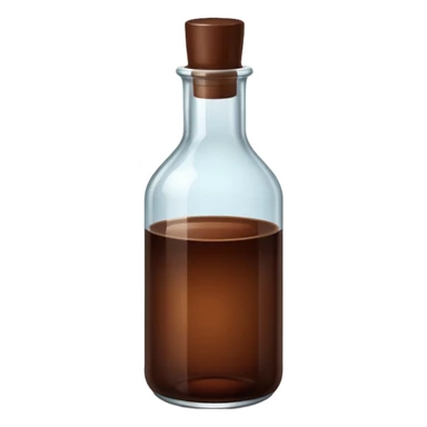 bottle of dark brown liquid, vibrant, simple, clear sticker