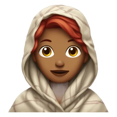 Woman with cherry hair in a blanket sticker