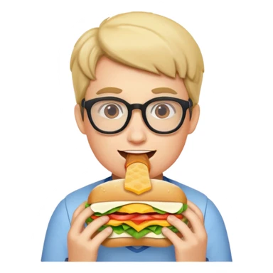 geek eating sandwicgh sticker