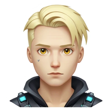 male cyber punk blond  sticker