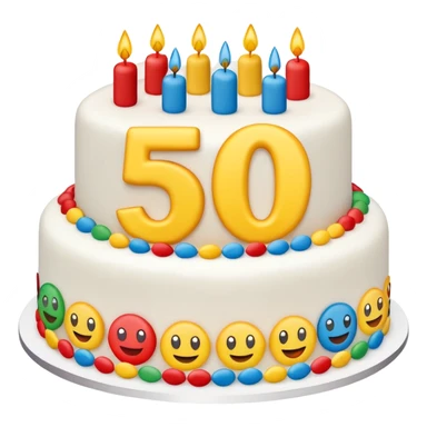 50th birthday with 50 in emoji sticker