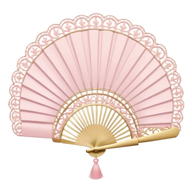 rococo pale pink fan with lace sticker