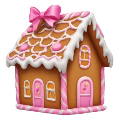 Gingerbread house with a pink bow  sticker