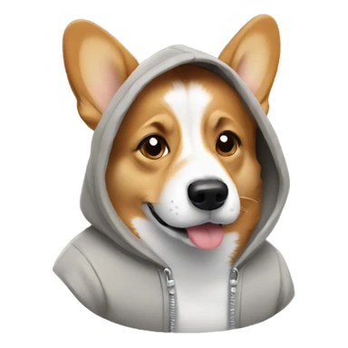 Corgi wearing a hoodie sticker
