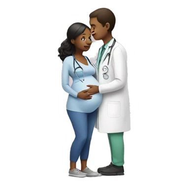 pregnant girl talking to a doctor sticker