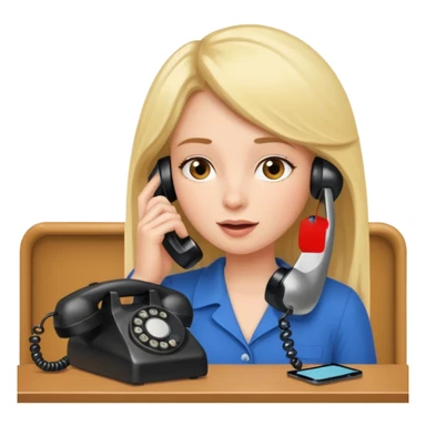 girl talking on telephone in her room sticker
