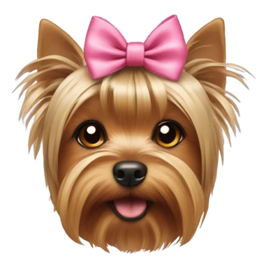 Yorkshire Terrier with a bow on his head sticker