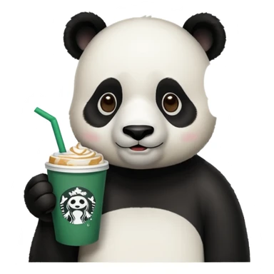 Panda drinking Starbucks  sticker