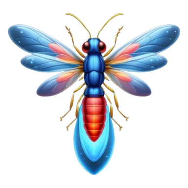 glitter red and blue firefly sticker