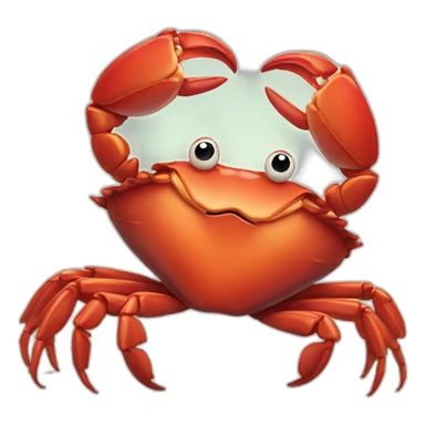 crab holding heart sticker