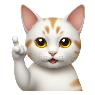 cat with cute face but rude middle finger  sticker