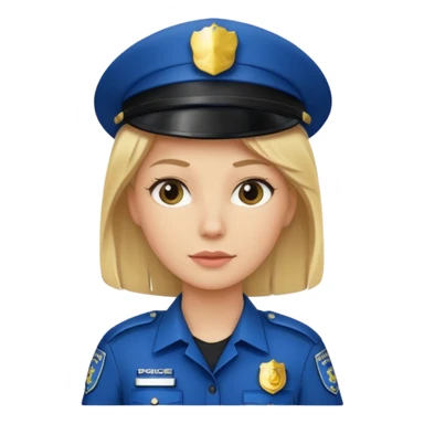 female police officer without a hat sticker