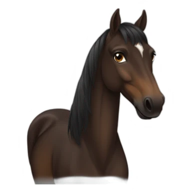 darks brown horse very proud sticker