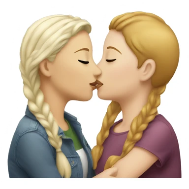 Lesbian girl kissing two white women sticker
