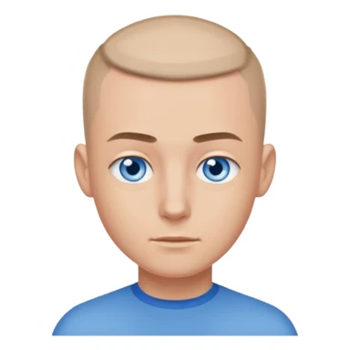 A guy with a buzzcut and blue eyes sticker