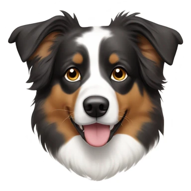 Australian shepherd with asymetric white spot on his head sticker