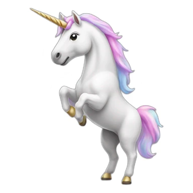 A unicorn standing on its two hind legs sticker