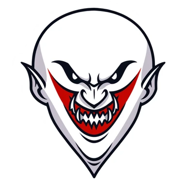 Scary vampire with long bloody fangs sticker