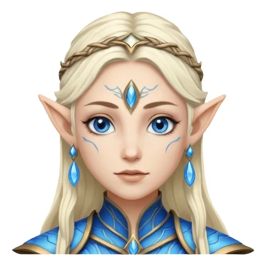 ESO female water elf with scale skin warrior with lashes and earrings sticker